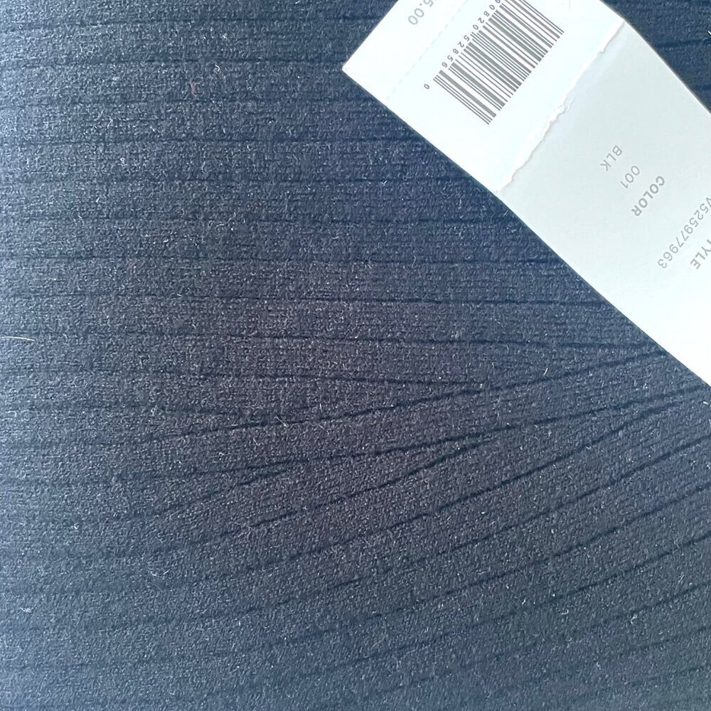 Vince Black Merino Wool Rib Knit Dress Small Scoop Neck Long Sleeve - Picture 8 of 9